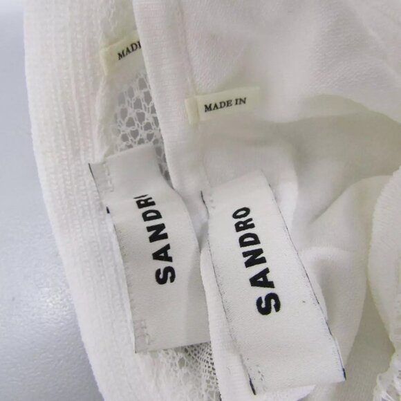 NEW SANDRO Womens Two Layer Jessie Knit Maxi Dress White Size 6 - Picture 10 of 12